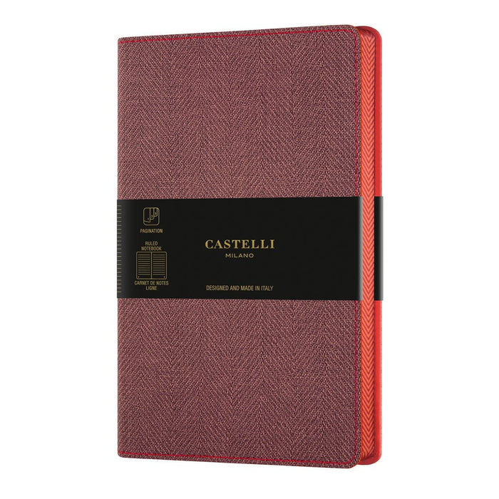 Castelli Notebook Harris Pocket Ruled Maple Red CXQC2D9-387