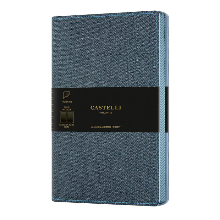 Castelli Notebook Harris Pocket Ruled Slate Blue CXQC2D9-389