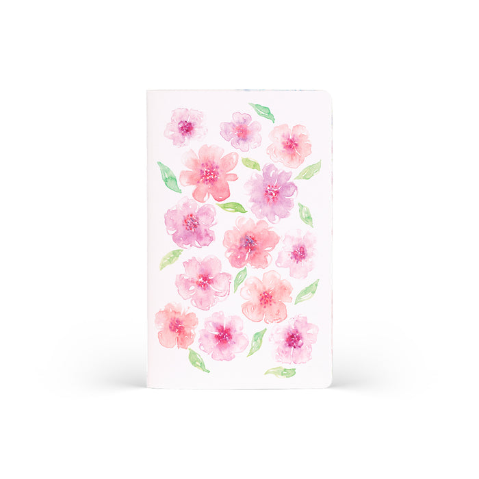 Castelli Quaderno Stitched Aquarello Plain Notebook, Peach Flowers, 130mm x 210mm CX1000794