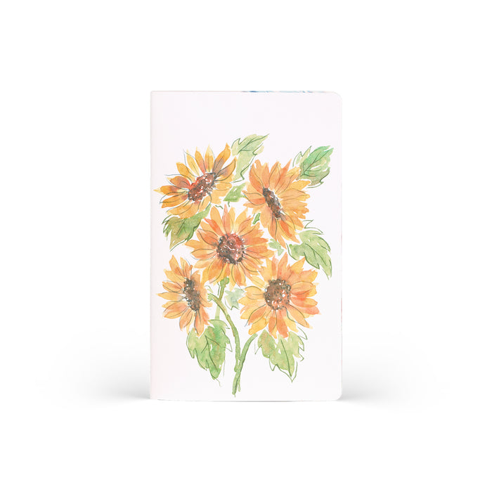 Castelli Quaderno Stitched Aquarello Plain Notebook, Sunflowers, 130mm x 210mm CX1000796