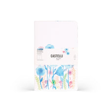 Castelli Quaderno Stitched Aquarello Plain Notebook, Wind Flowers, 130mm x 210mm CX1000795