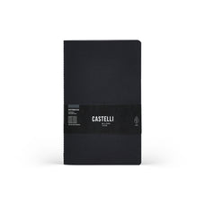 Castelli Quaderno Stitched Carapace Ruled Notebook, Midnight, 130mm x 210mm CX1000785