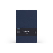 Castelli Quaderno Stitched Wool&Cotton Ruled Notebook, Blue, 130mm x 210mm CX1000790