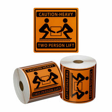 CAUTION-HEAVY Printed Permanent Adhesive Label 99mm x 99mm x 500 Labels per roll MPH15070
