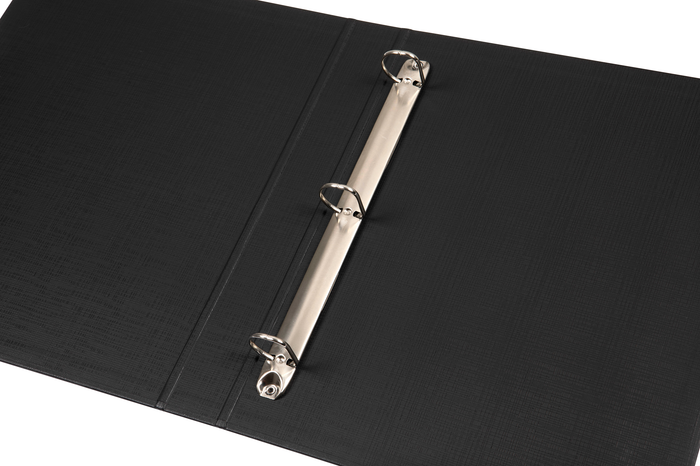 Marbig A4 PE Linen 25mm 3D Ring Binder, Black