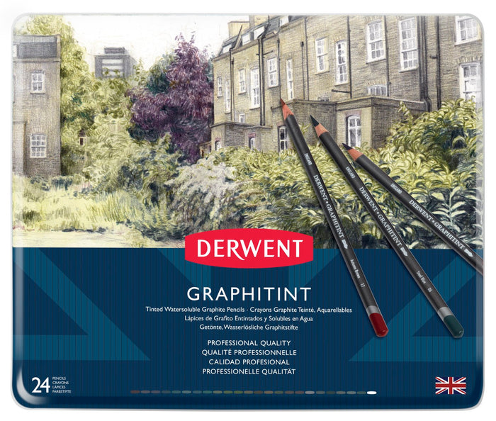 Derwent 24 Pack Graphitint Pencils in Metal Tin (0700803)