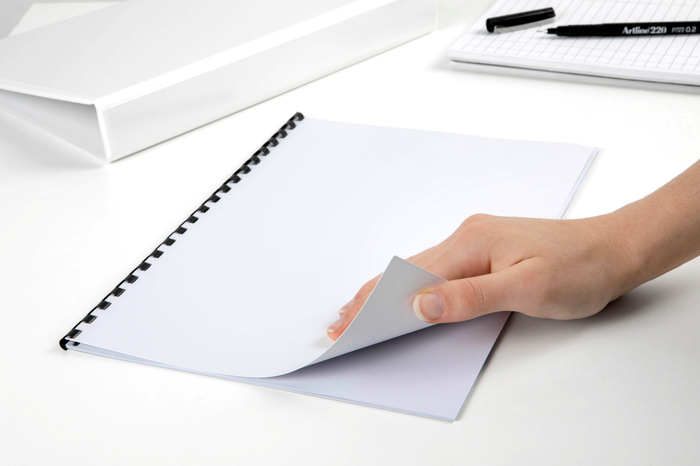 GBC A4 Leathergrain Binding Cover, 300gsm, White, Pack of 100