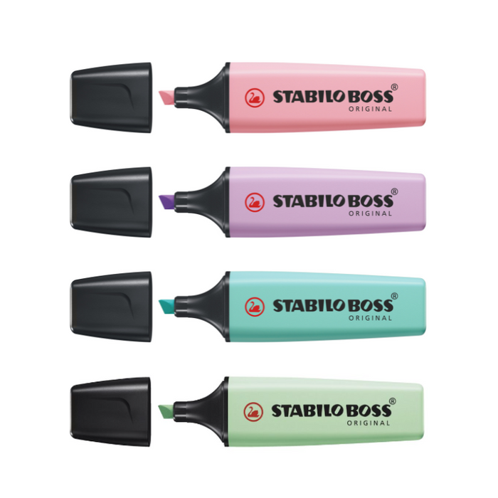 Stabilo Boss Assorted Pastel Colours Highlighter - 4's pack