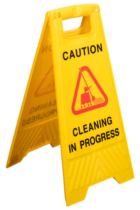 Cleanlink CLEANING IN PROGRESS Safety Sign, Yellow