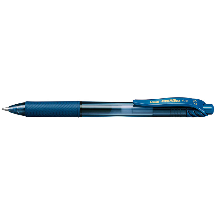 Pentel Energel-X Gel Roller Pen Retractable BL107 0.7mm Navy - Pack of 12