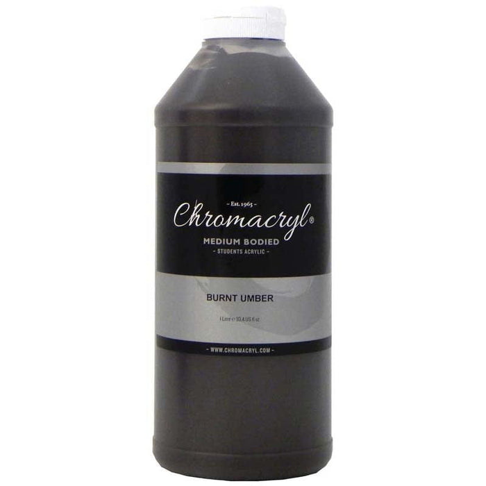 Chromacryl Acrylic Paint 1 Litre - Burnt Umber CX177975