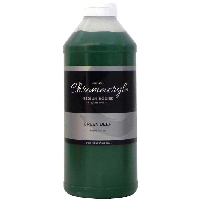 Chromacryl Acrylic Paint 1 Litre - Deep Green CX177987
