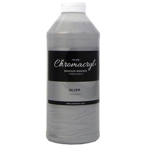 Chromacryl Acrylic Paint 1 Litre - Silver CX177999