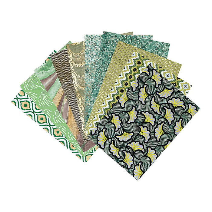 Clairefontaine Artisan Paper Pad, Greens, A4, 20 Sheets FPC95094C