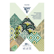 Clairefontaine Artisan Paper Pad, Greens, A4, 20 Sheets FPC95094C