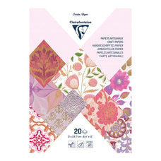 Clairefontaine Artisan Paper Pad Pink-Purples, A4, 20 Sheets FPC95093C