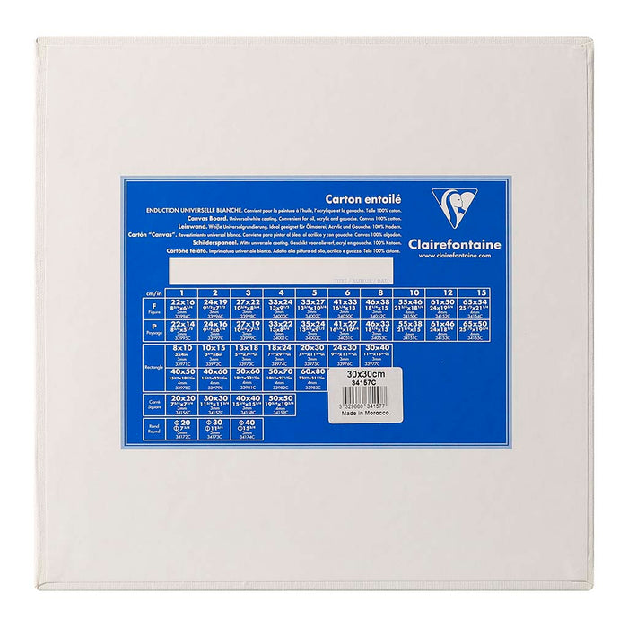 Clairefontaine Canvas Board Square White 30cm x 30cm FPC34157C