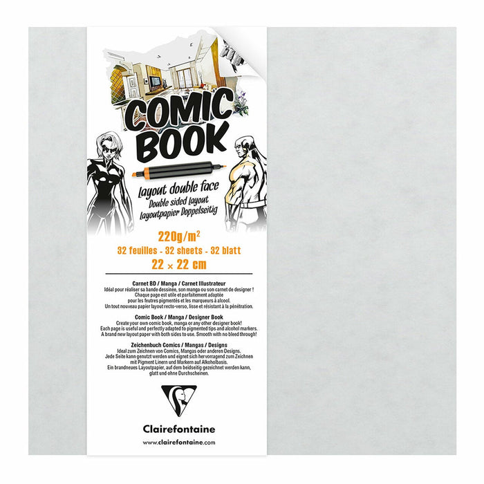 Clairefontaine Comic Book 220x220mm 220g 32 sheets FPC975198C