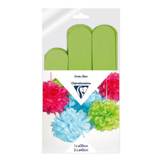 Clairefontaine Crepe Pompoms Apple Green, Pack of 3 FPC395419C