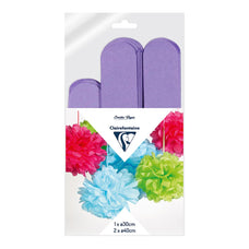 Clairefontaine Crepe Pompoms Mauve, Pack of 3 FPC395410C
