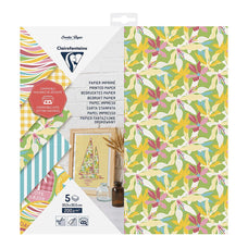 Clairefontaine Cutting Paper Printed 200g 30.5x30.5cm, Pack of 5 FPC95740C
