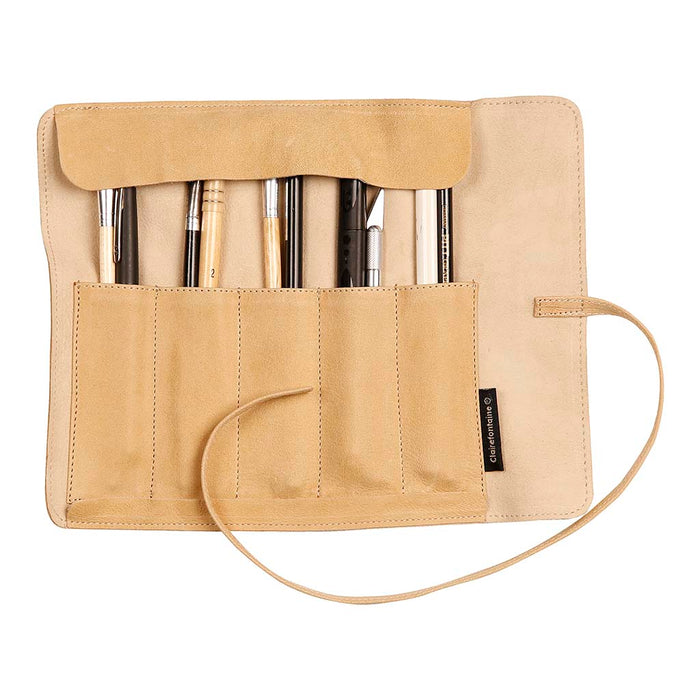 Clairefontaine Flying Spirit Series Pencil Case Roll - Beige FPC930028C