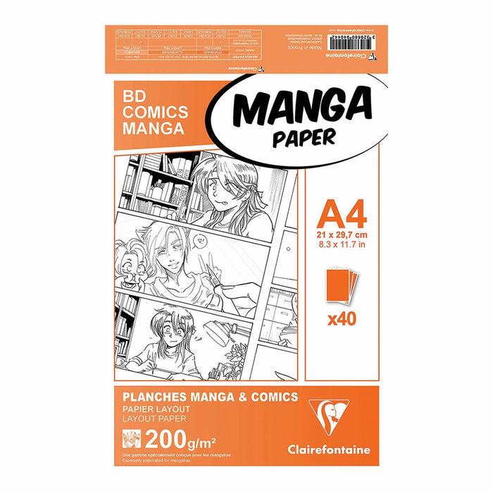 Clairefontaine Manga Paper A4 200g, Pack of 40 FPC94044C