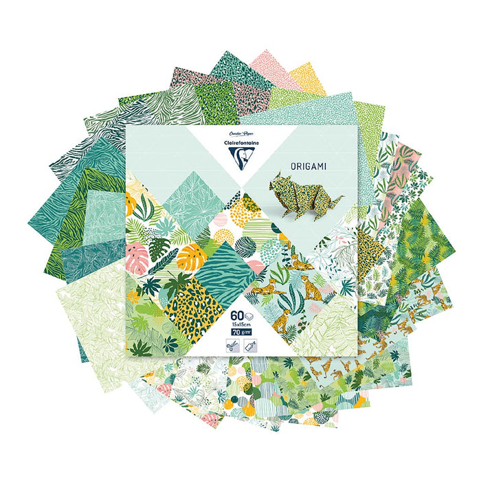 Clairefontaine Origami Paper Exotic Freshness, 15x15cm, 60 Sheets FPC95353C