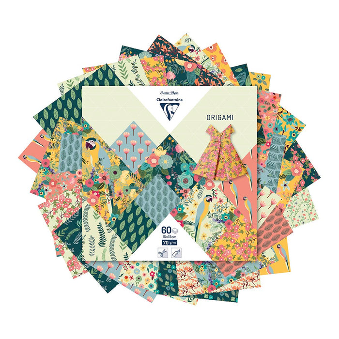 Clairefontaine Origami Paper Kiribati 15x15cm 60sh FPC95351C