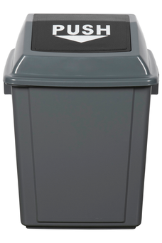Cleanlink 25L Rubbish Bin with Spring Loaded Bullet Lid, Grey AO12054