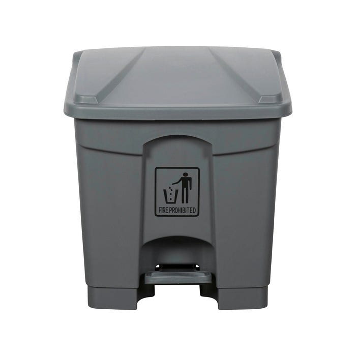 Cleanlink 30L Rubbish Bin With Lid & Paddle, Grey AO12057