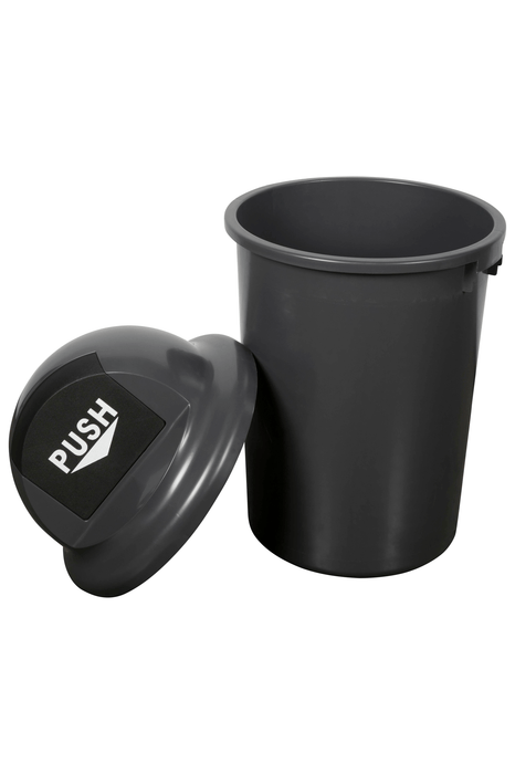 Cleanlink 60L Round Rubbish Bin with Lid, Grey AO12076