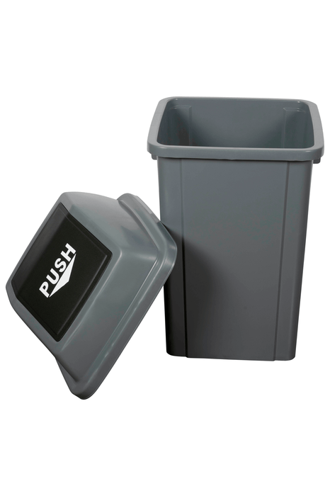 Cleanlink 60L Rubbish Bin with Spring Loaded Bullet Lid, Grey AO12056
