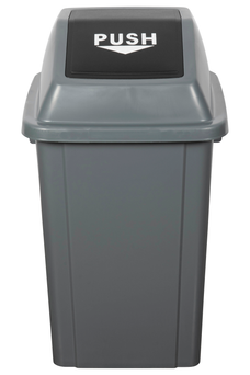 Cleanlink 60L Rubbish Bin with Spring Loaded Bullet Lid, Grey AO12056
