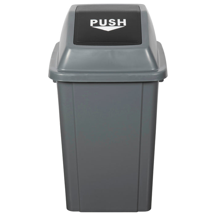 Cleanlink 60L Rubbish Bin with Spring Loaded Bullet Lid, Grey AO12056