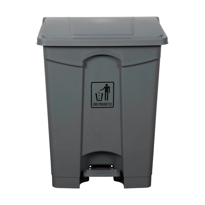 Cleanlink 68L Rubbish Bin With Lid & Paddle, Grey AO12061