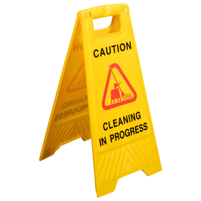 Cleanlink CLEANING IN PROGRESS Safety Sign, Yellow AO12051