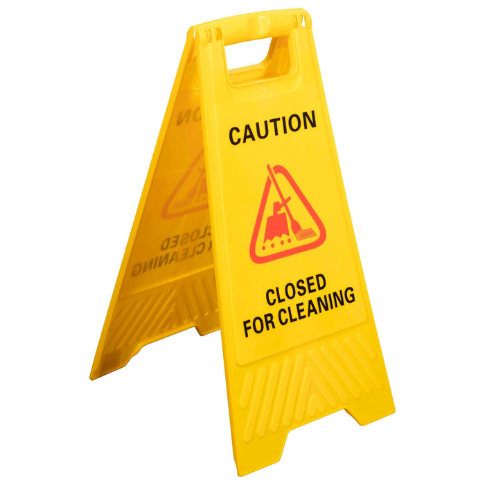 Cleanlink CLOSED FOR CLEANING Safety Sign, Yellow AO12052