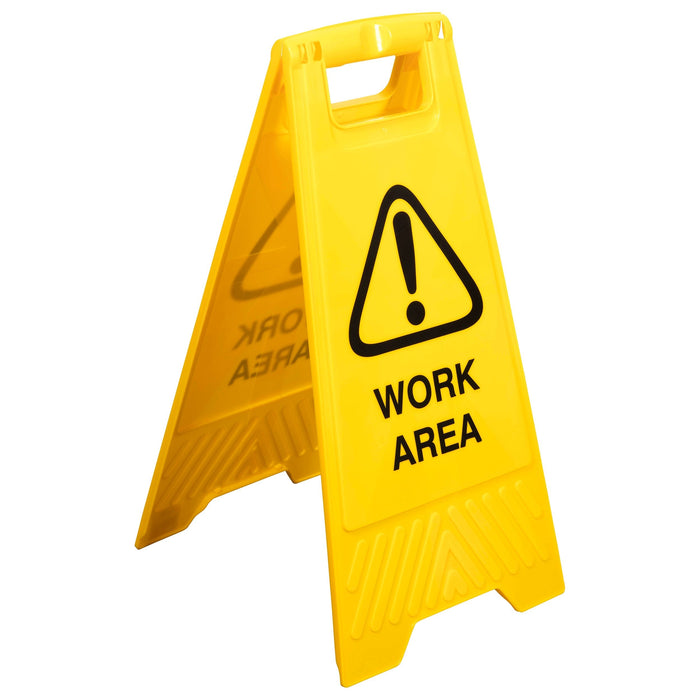 Cleanlink WORK AREA Safety Sign, Yellow AO12162