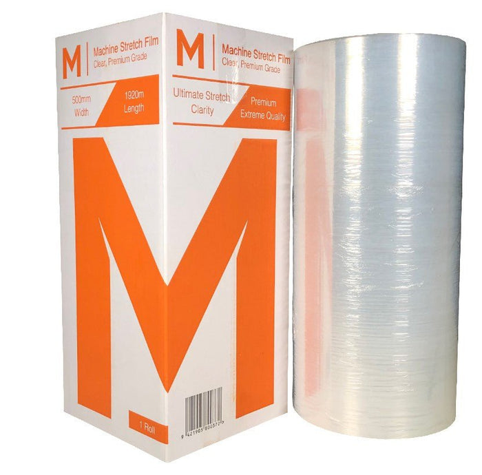 Clear 17mu Machine Stretch Film Roll 500mm x 1920mt MPH9200