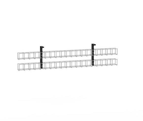 CMS 2-Tier Wire Basket Cable Tray, 1250mm, BLACK KG_CMSTRAY2T1250_B