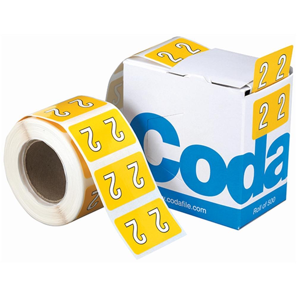 Codafile Numeric Labels - 2 (500 Labels) | Codafile — Discount Office