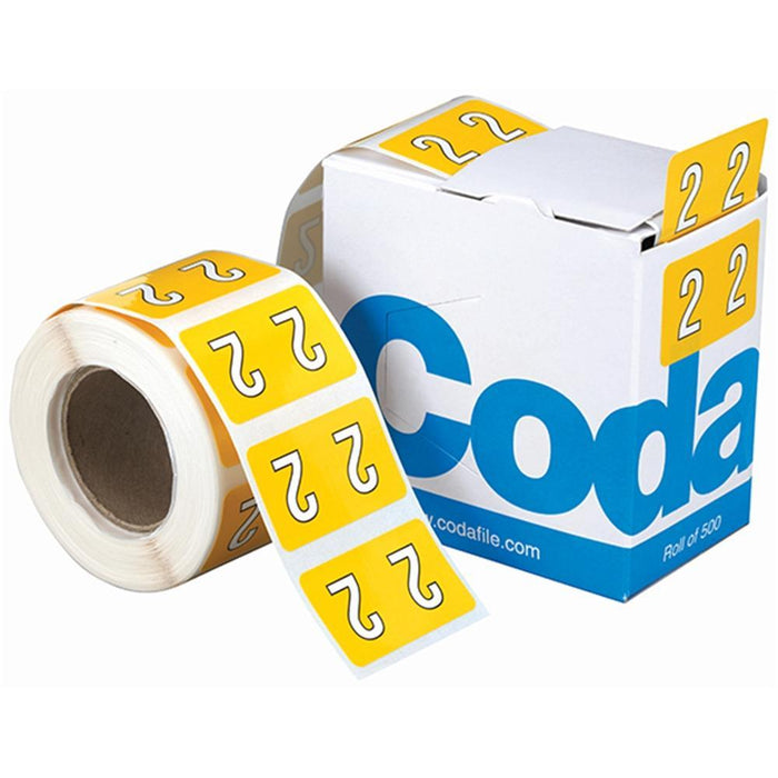 Codafile Numeric Labels - 2 (500 Labels) CX162522
