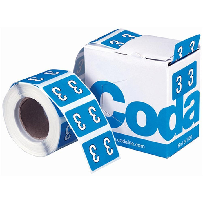 Codafile Numeric Labels - 3 (500 Labels) CX162523