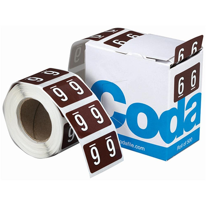 Codafile Numeric Labels - 6 (500 Labels) CX162526