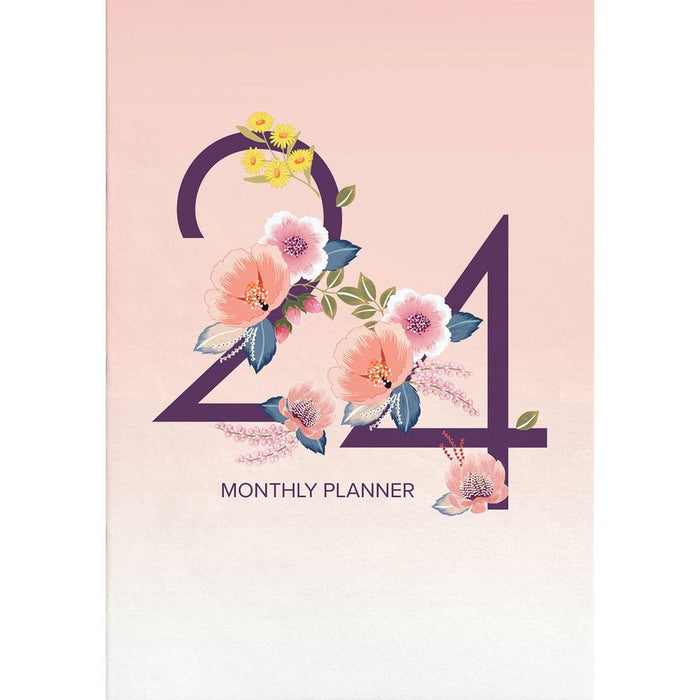 Collins 2024 Designer A4 Monthly Planner Floral Numbers CX110460