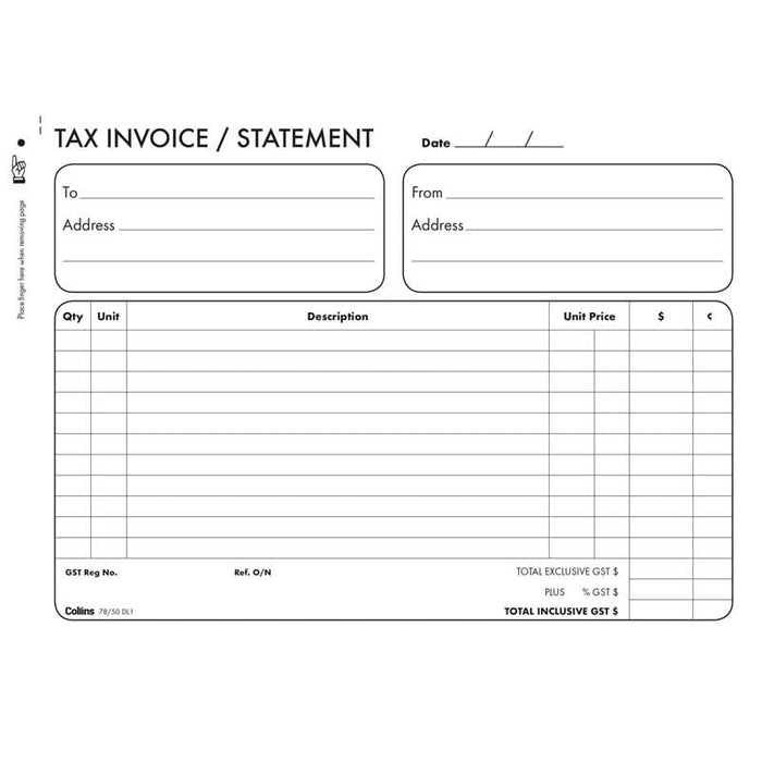 Collins 78/50DL1 Invoice Book CX437362
