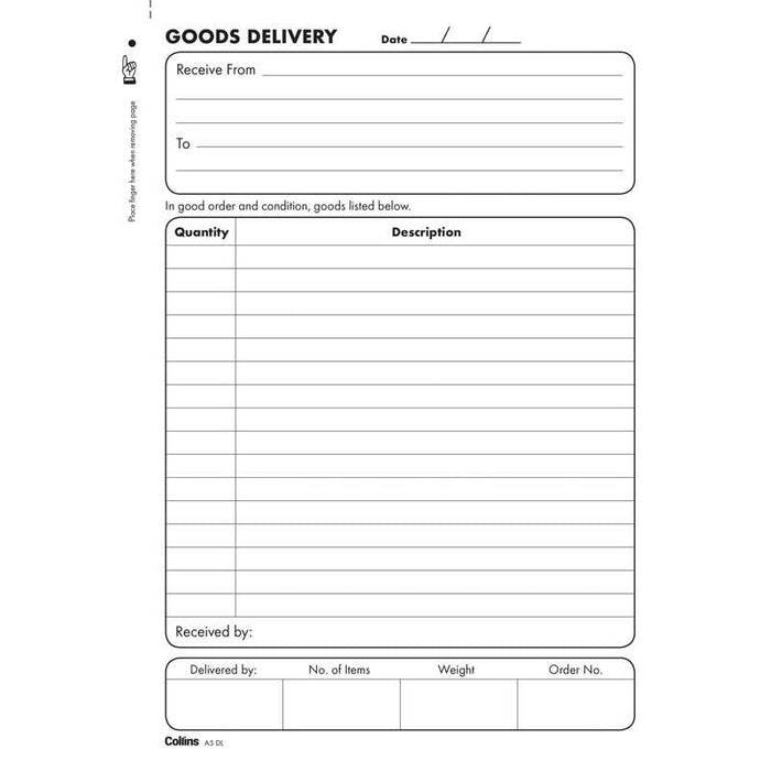 Collins A5DL Delivery Book CX437327