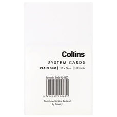 Collins System Card Plain White 5 x 3 CX424505