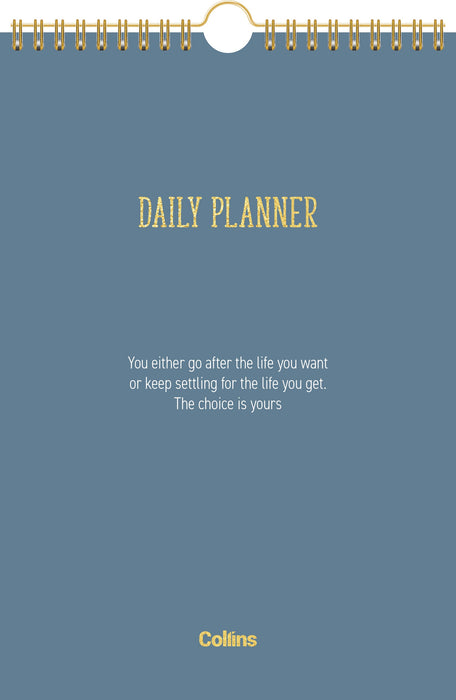 Collins Undated Motivational Daily Planner, A5, Top Opening, Golden Wiro Bound, 148mm x 210mm CX11967593